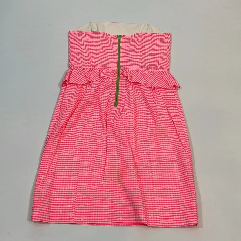 Lilly Pulitzer Strapless Dress Size 0 Bright Pink EUC